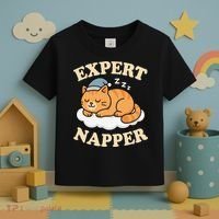 Cat Expert Napper Funny Kitty Sarcasm Humor Cat Saying Toddler T-Shirt thumb 3