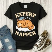Cat Expert Napper Funny Kitty Sarcasm Humor Cat Saying Women's T-Shirt thumb 3