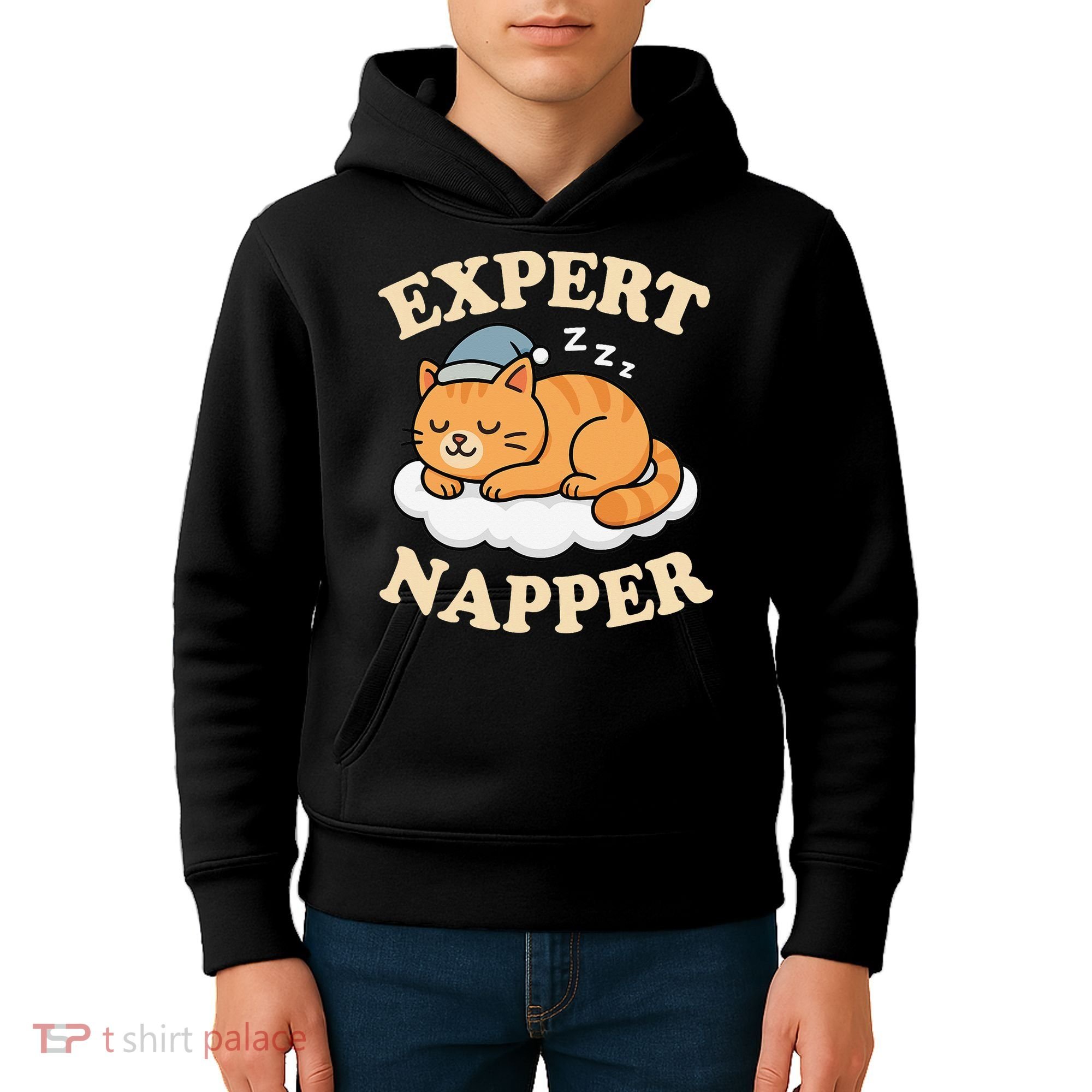 Cat Expert Napper Funny Kitty Sarcasm Humor Cat Saying Kids Hoodie