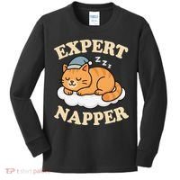Cat Expert Napper Funny Kitty Sarcasm Humor Cat Saying Kids Long Sleeve Shirt thumb 0
