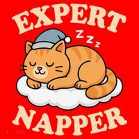 Cat Expert Napper Funny Kitty Sarcasm Humor Cat Saying Santa Hat thumb 1