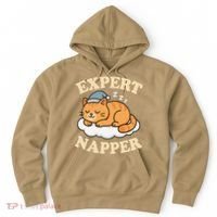 Cat Expert Napper Funny Kitty Sarcasm Humor Cat Saying Hoodie thumb 0