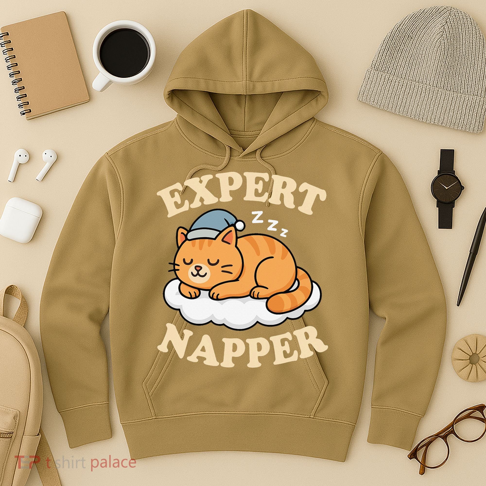 Cat Expert Napper Funny Kitty Sarcasm Humor Cat Saying Hoodie