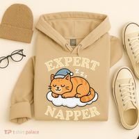 Cat Expert Napper Funny Kitty Sarcasm Humor Cat Saying Hoodie thumb 4