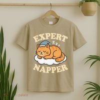 Cat Expert Napper Funny Kitty Sarcasm Humor Cat Saying T-Shirt thumb 2