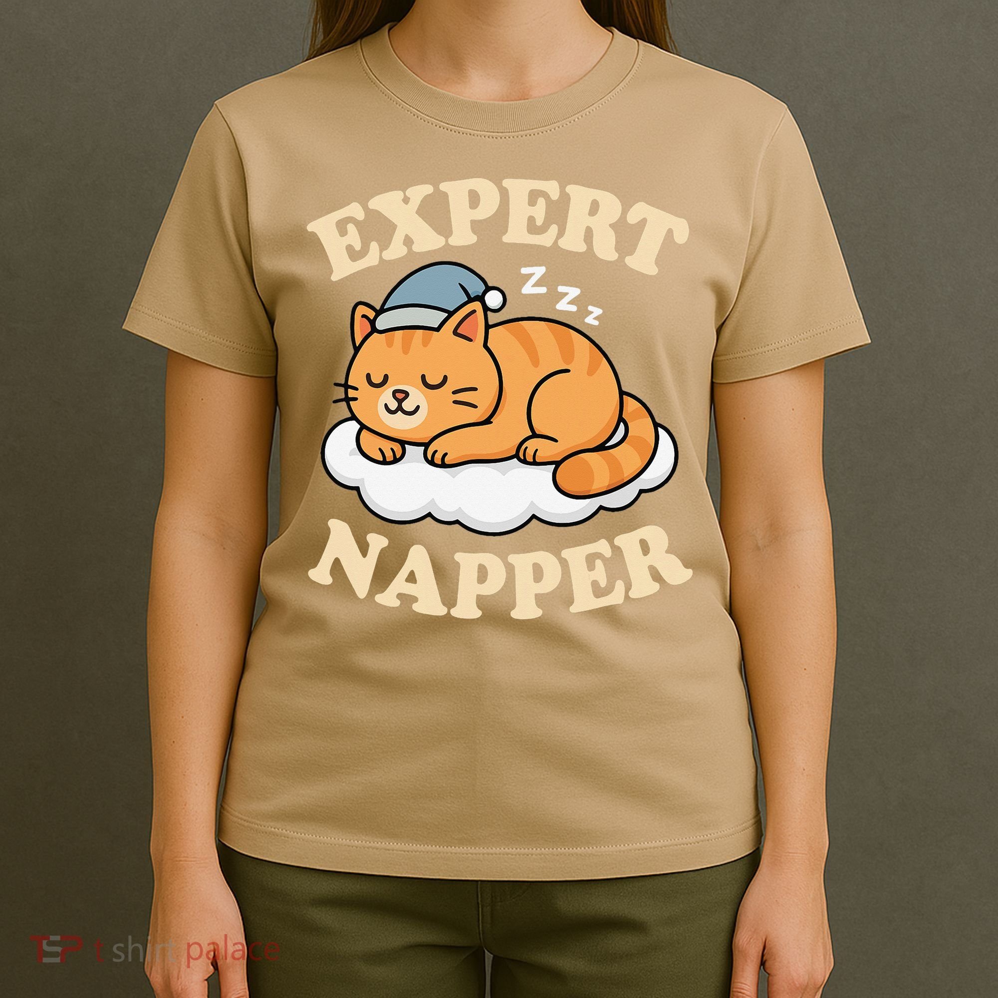 Cat Expert Napper Funny Kitty Sarcasm Humor Cat Saying T-Shirt