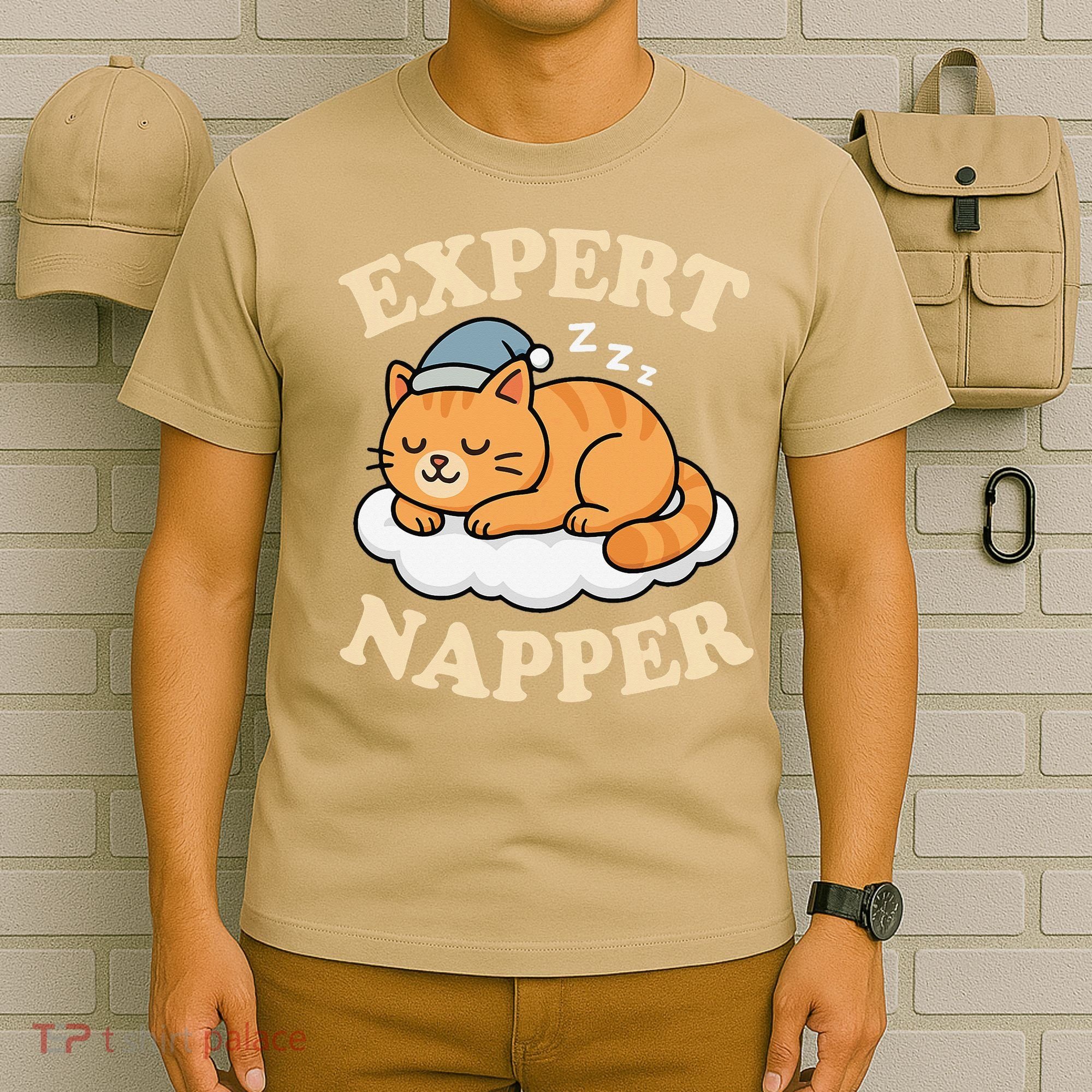 Cat Expert Napper Funny Kitty Sarcasm Humor Cat Saying T-Shirt