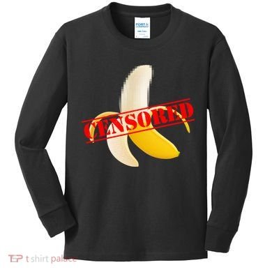 Censored Naked Banana Kids Long Sleeve Shirt