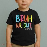 Cute End Of School Year Teacher Summer Bruh We Out Teachers Toddler T-Shirt thumb 2