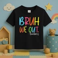 Cute End Of School Year Teacher Summer Bruh We Out Teachers Toddler T-Shirt thumb 3