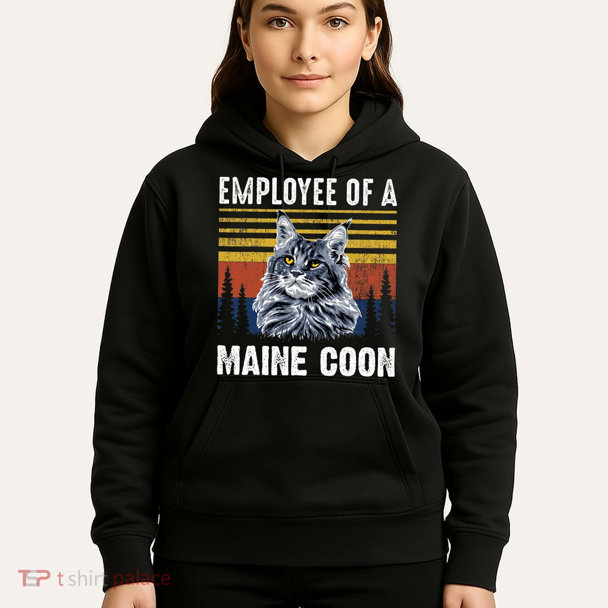 Cat Employee Of A Mine Coon Hoodie