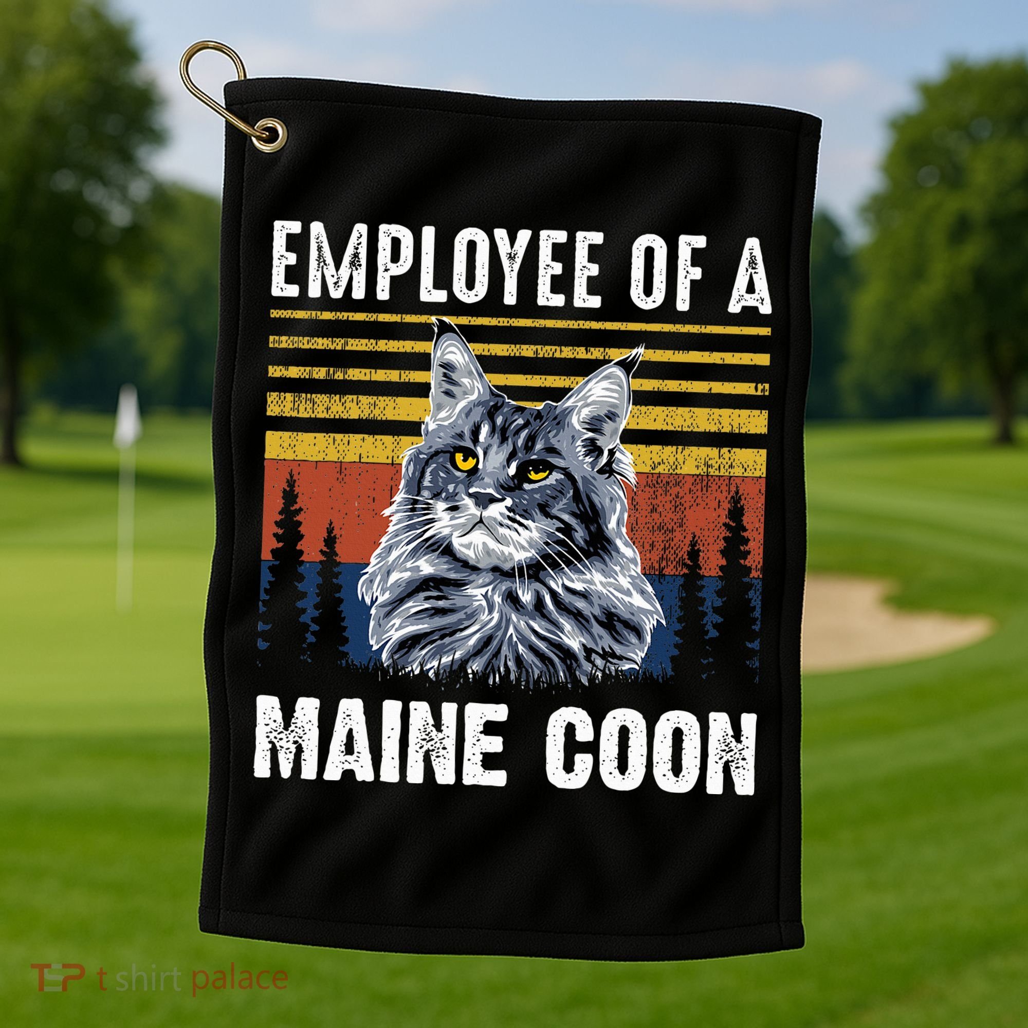 Cat Employee Of A Mine Coon Golf Towel