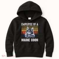 Cat Employee Of A Mine Coon Kids Hoodie thumb 0