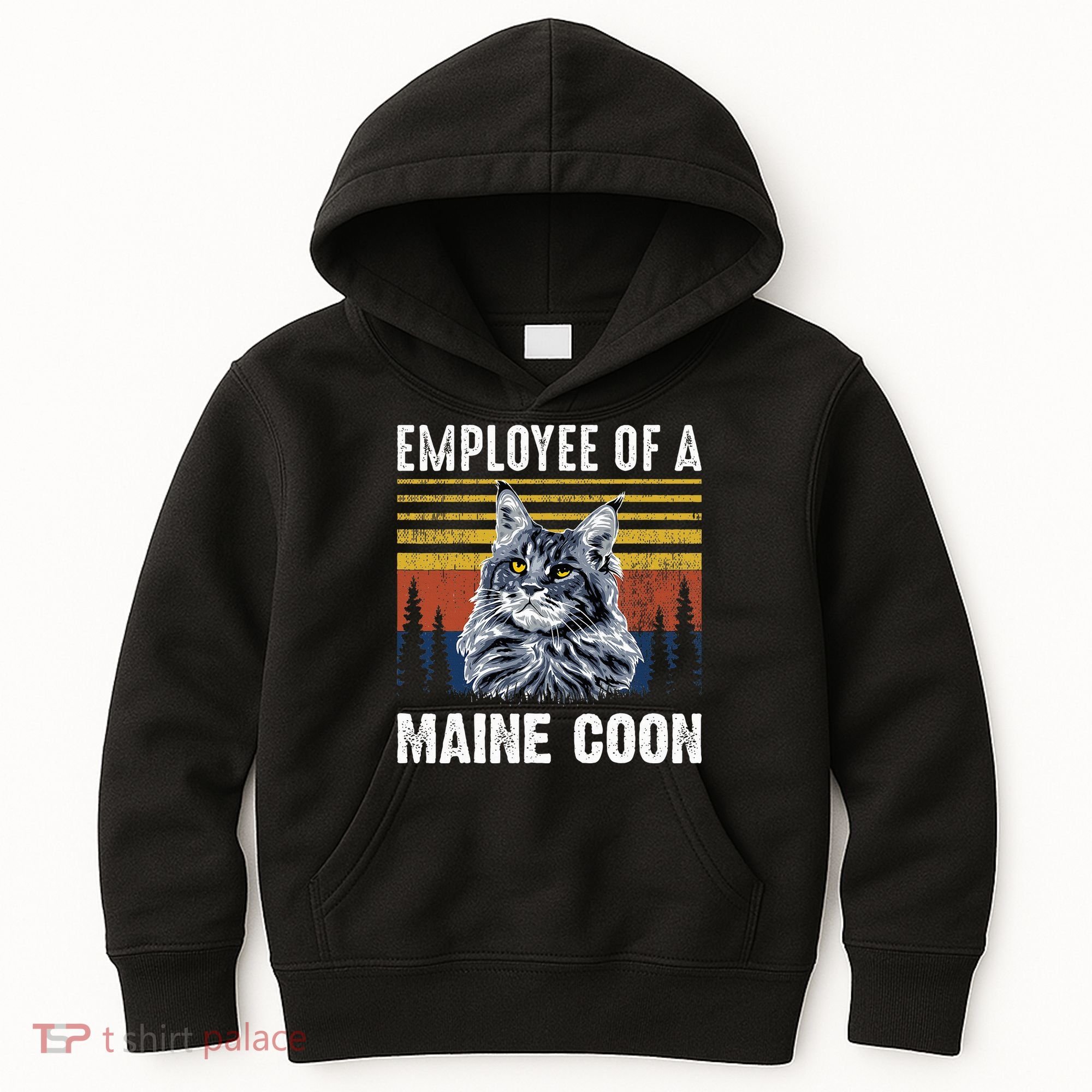 Cat Employee Of A Mine Coon Kids Hoodie