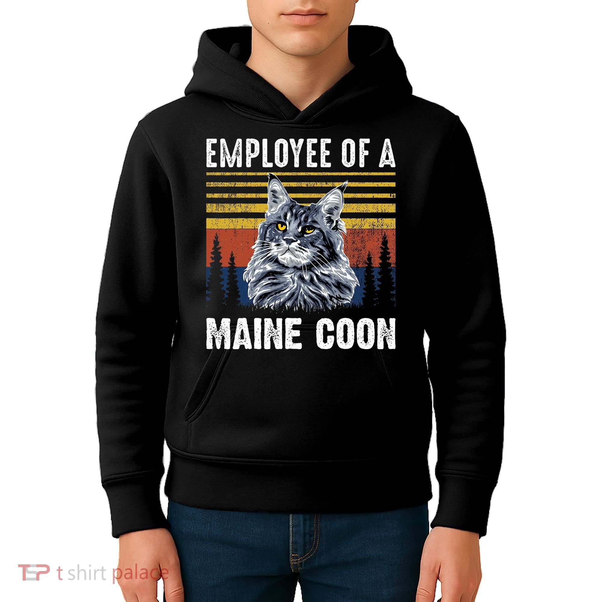 Cat Employee Of A Mine Coon Kids Hoodie