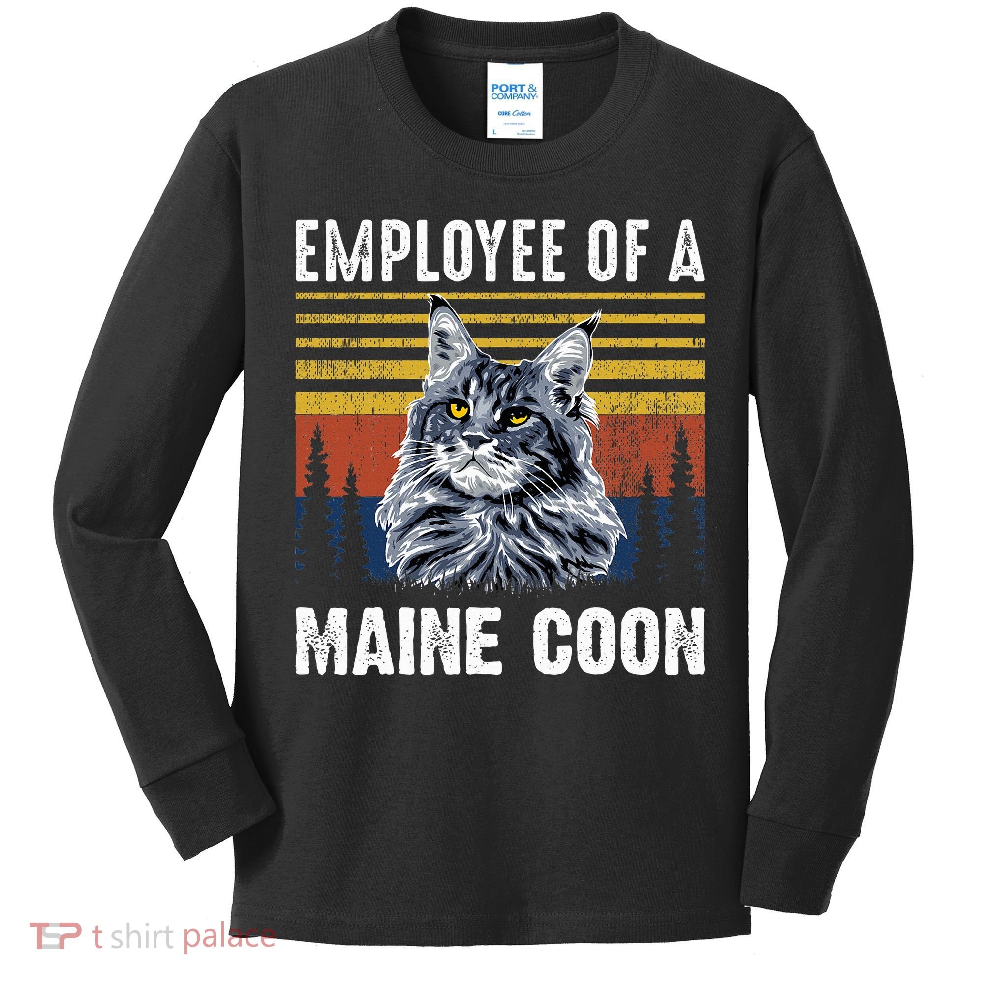 Cat Employee Of A Mine Coon Kids Long Sleeve Shirt