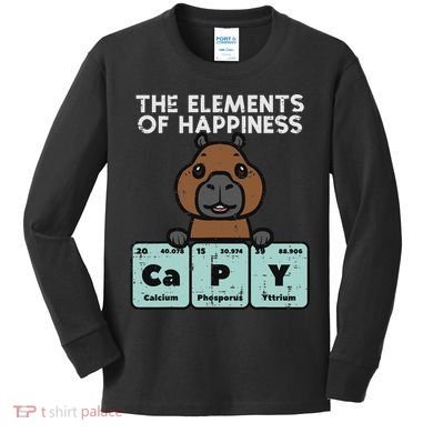 Capybara Elements Of Happiness Capy Science Women Kids Long Sleeve Shirt