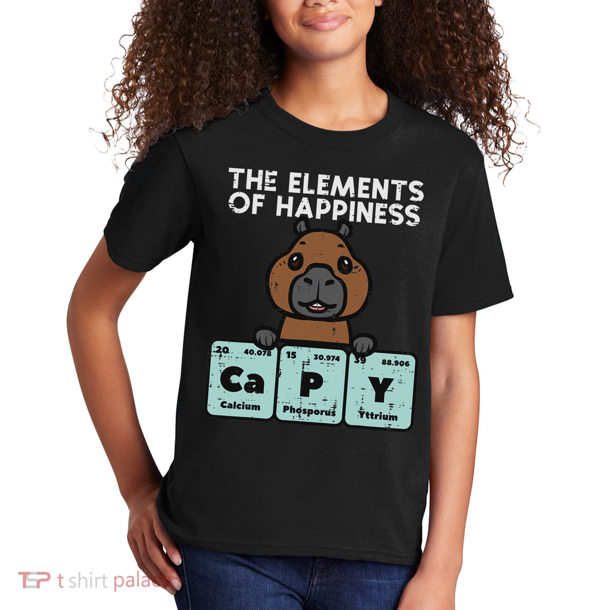 Capybara Elements Of Happiness Capy Science Women Kids T-Shirt