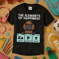 Capybara Elements Of Happiness Capy Science Women Kids T-Shirt thumb 3