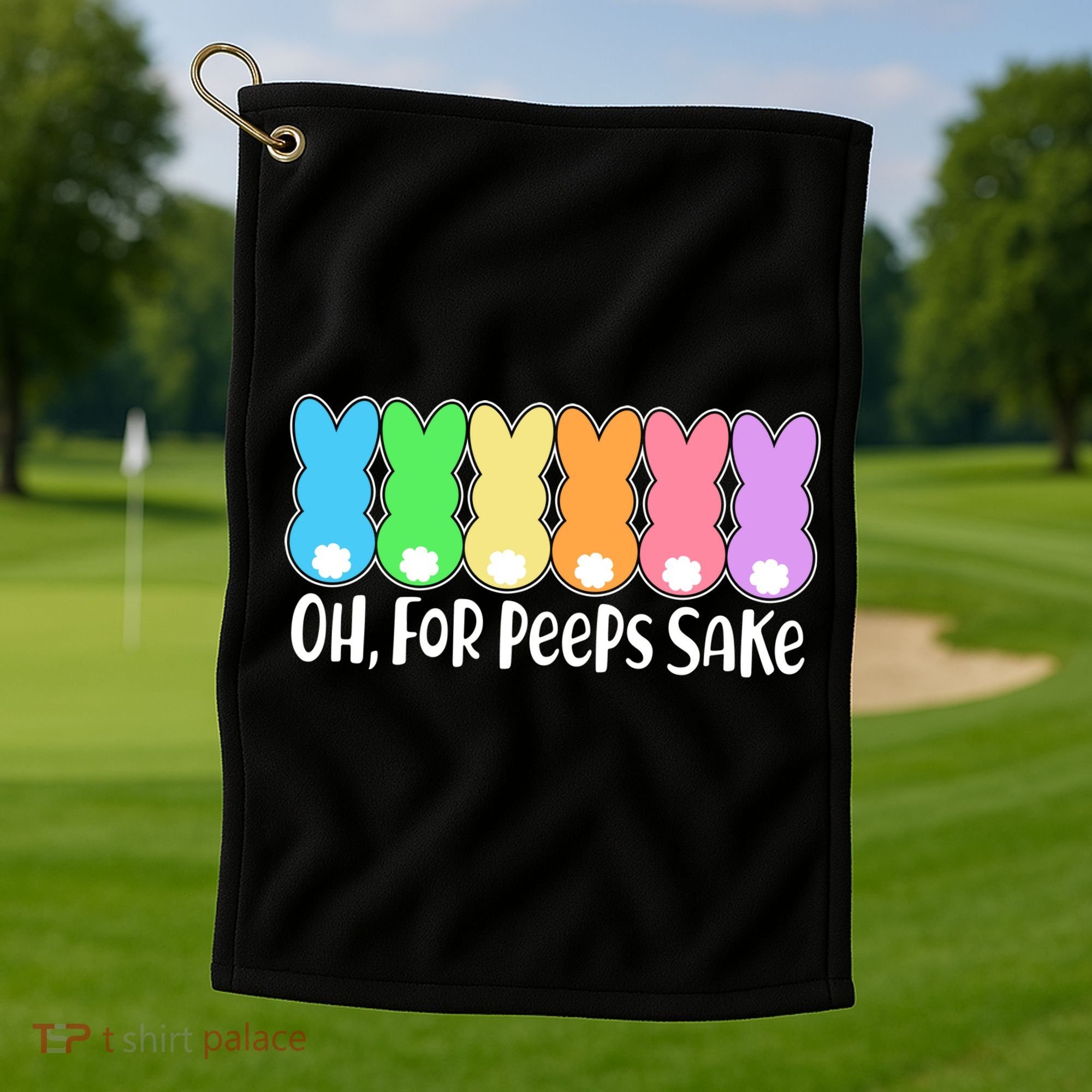 Cute Easter Oh For Peeps Sake Golf Towel