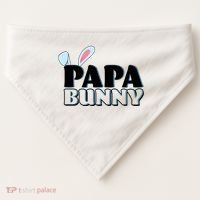 Cute Easter Papa Bunny Matching Family Shirts USA-Made Doggie Bandana thumb 0