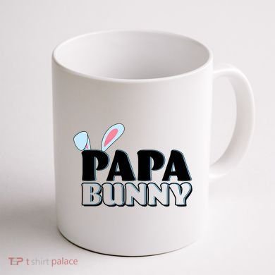 Cute Easter Papa Bunny Matching Family Shirts Coffee Mug back