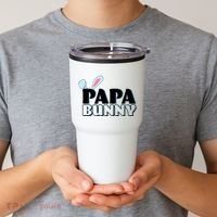 Cute Easter Papa Bunny Matching Family Shirts Tumbler thumb 2