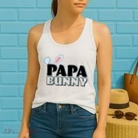 Cute Easter Papa Bunny Matching Family Shirts Women's Tank Top thumb 2