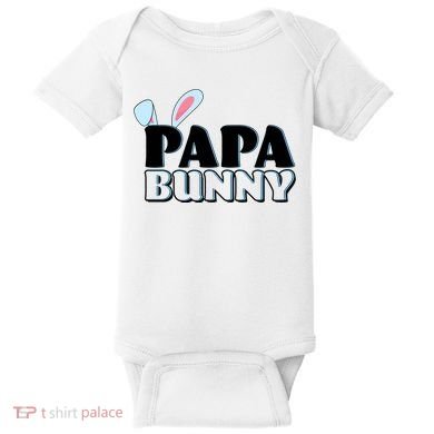 Cute Easter Papa Bunny Matching Family Shirts Baby Bodysuit