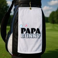 Cute Easter Papa Bunny Matching Family Shirts Golf Towel thumb 2