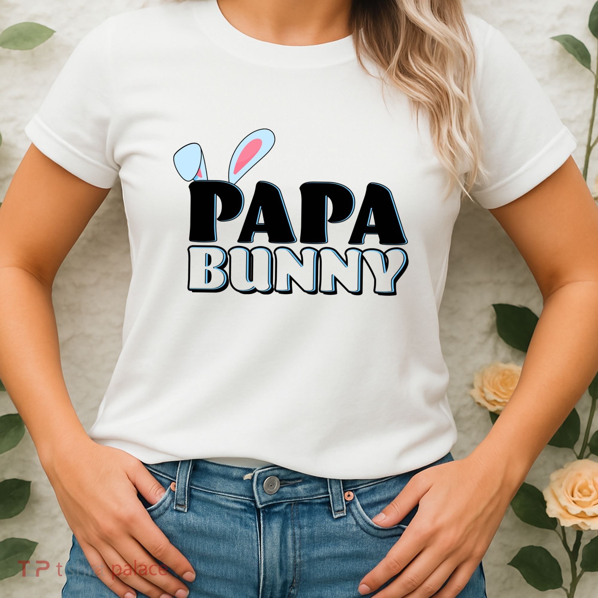 Cute Easter Papa Bunny Matching Family Shirts Women's T-Shirt