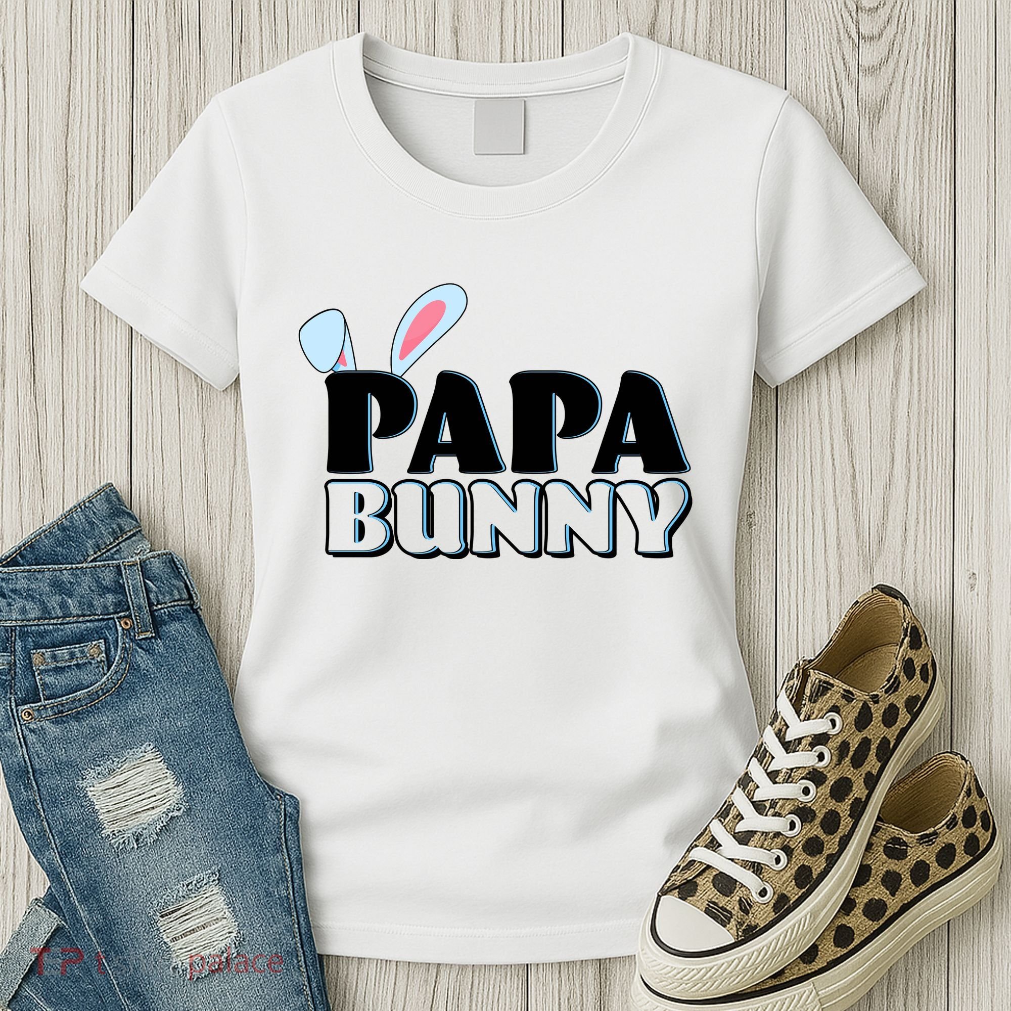 Cute Easter Papa Bunny Matching Family Shirts Women's T-Shirt