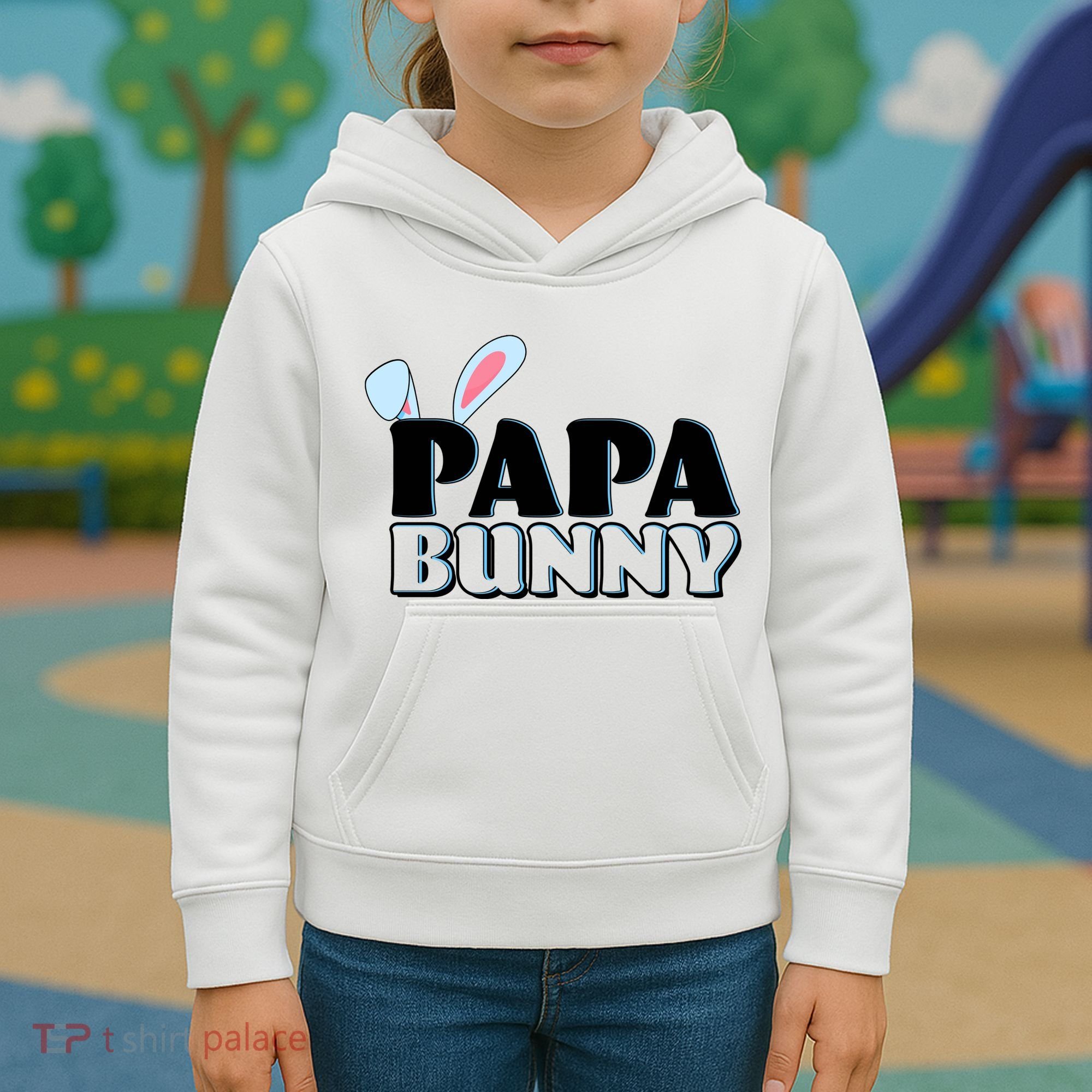Cute Easter Papa Bunny Matching Family Shirts Kids Hoodie