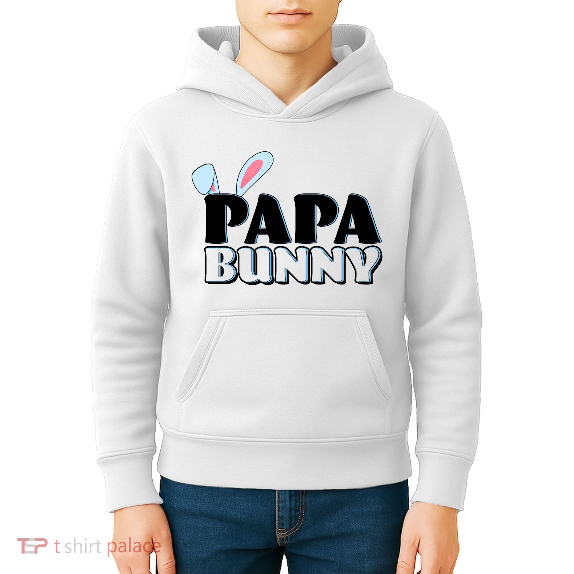 Cute Easter Papa Bunny Matching Family Shirts Kids Hoodie