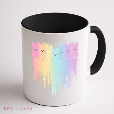 Cute Easter Painted Spring Colors Peeps Coffee Mug back