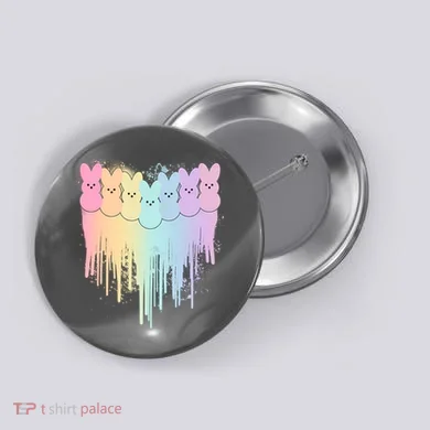 Cute Easter Painted Spring Colors Peeps Button