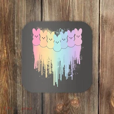 Cute Easter Painted Spring Colors Peeps Coaster