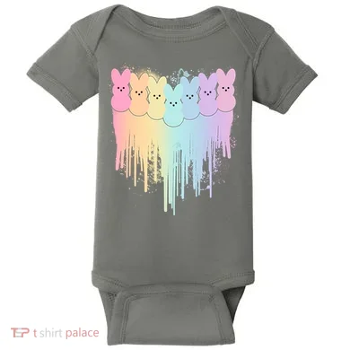 Cute Easter Painted Spring Colors Peeps Baby Bodysuit