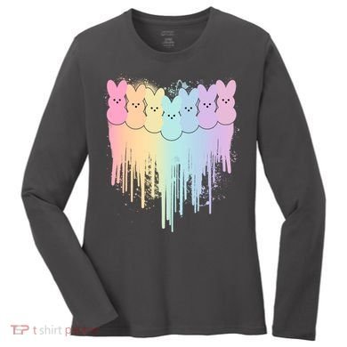 Cute Easter Painted Spring Colors Peeps Women's Long Sleeve Shirt