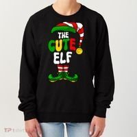 Cute Elf Pajama Matching Group Christmas Holiday Women's Sweatshirt thumb 0