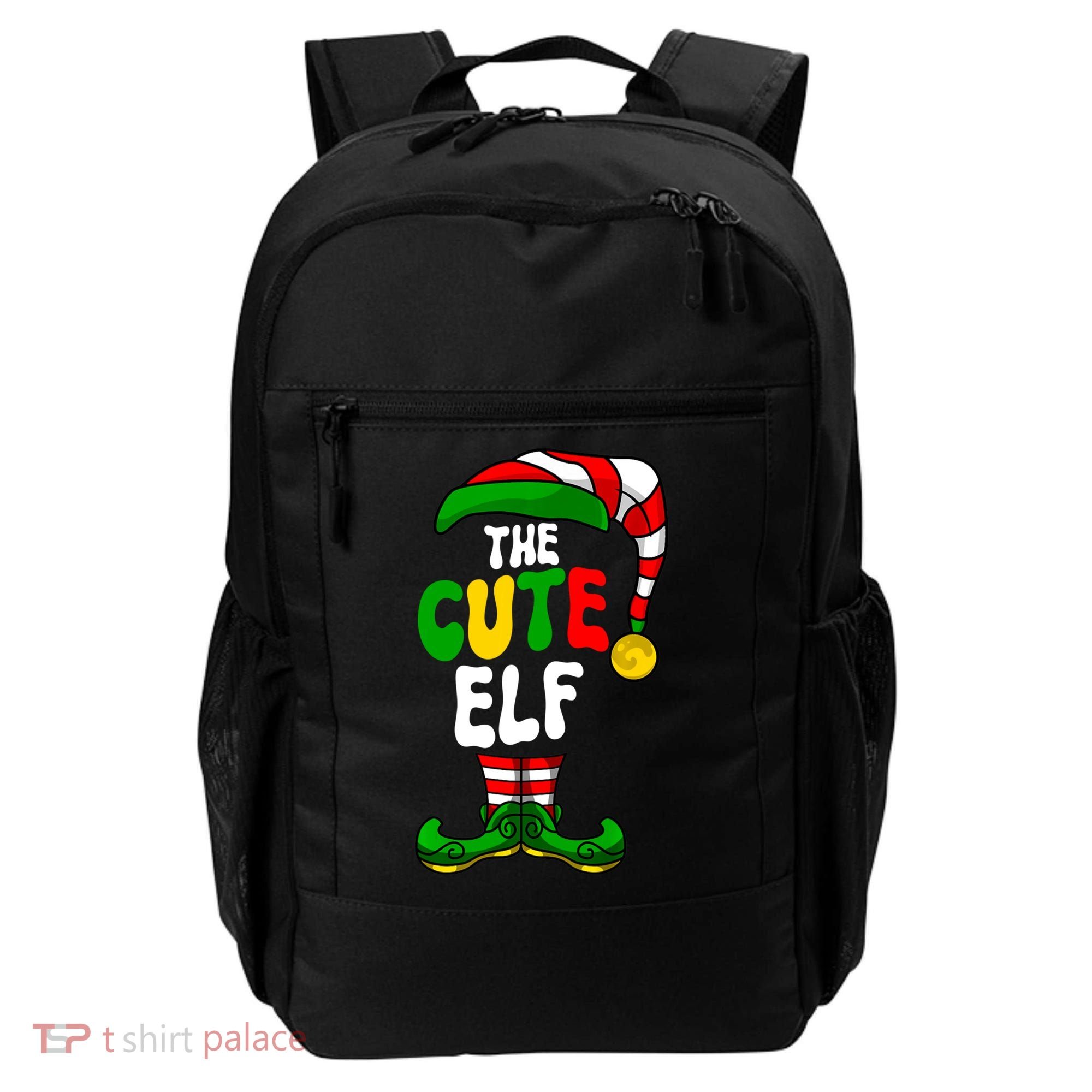 Cute Elf Pajama Matching Group Christmas Holiday Backpack
