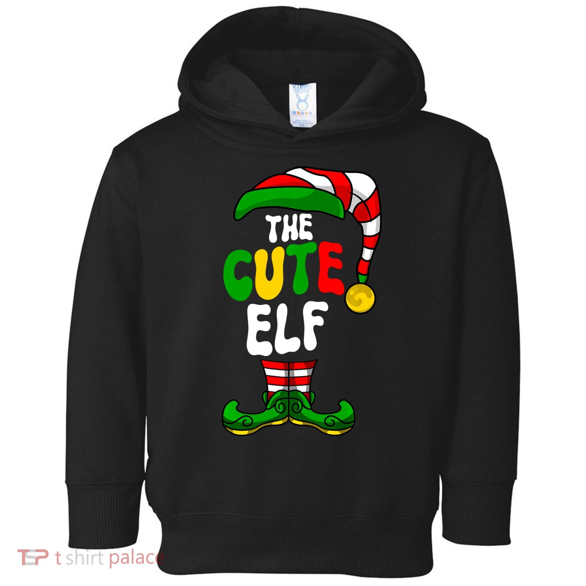 Cute Elf Pajama Matching Group Christmas Holiday Toddler Hoodie