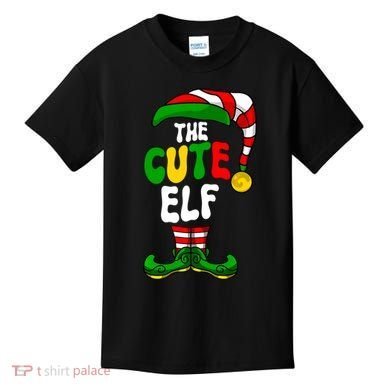 Cute Elf Pajama Matching Group Christmas Holiday Kids T-Shirt