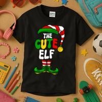 Cute Elf Pajama Matching Group Christmas Holiday Kids T-Shirt thumb 3