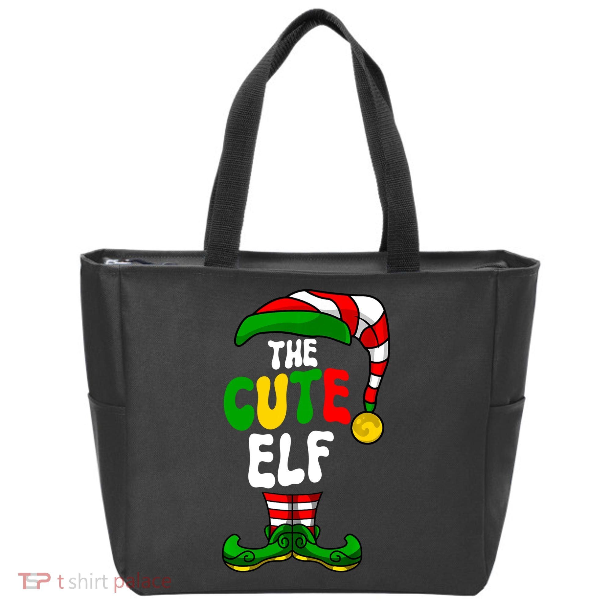 Cute Elf Pajama Matching Group Christmas Holiday Tote Bag