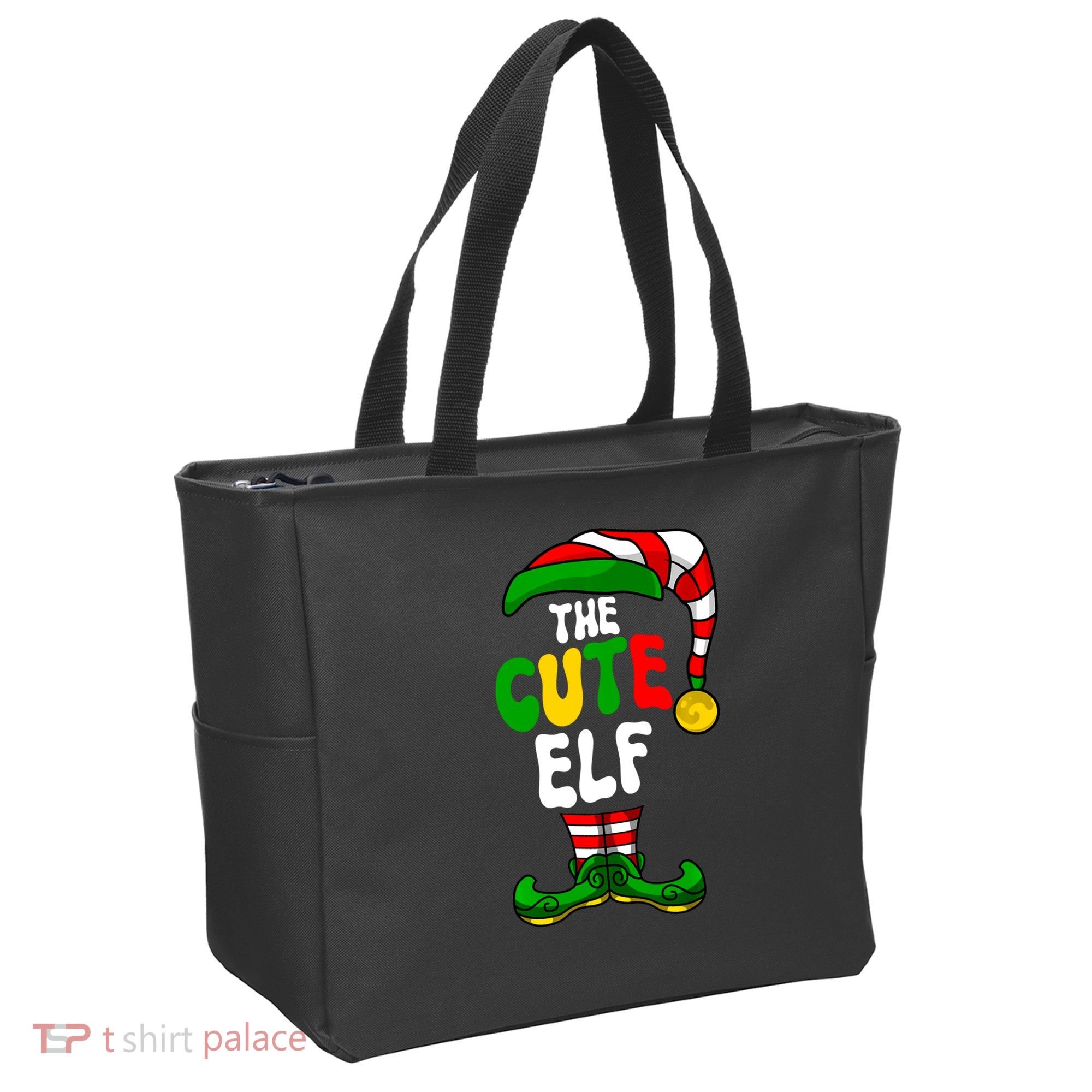 Cute Elf Pajama Matching Group Christmas Holiday Tote Bag