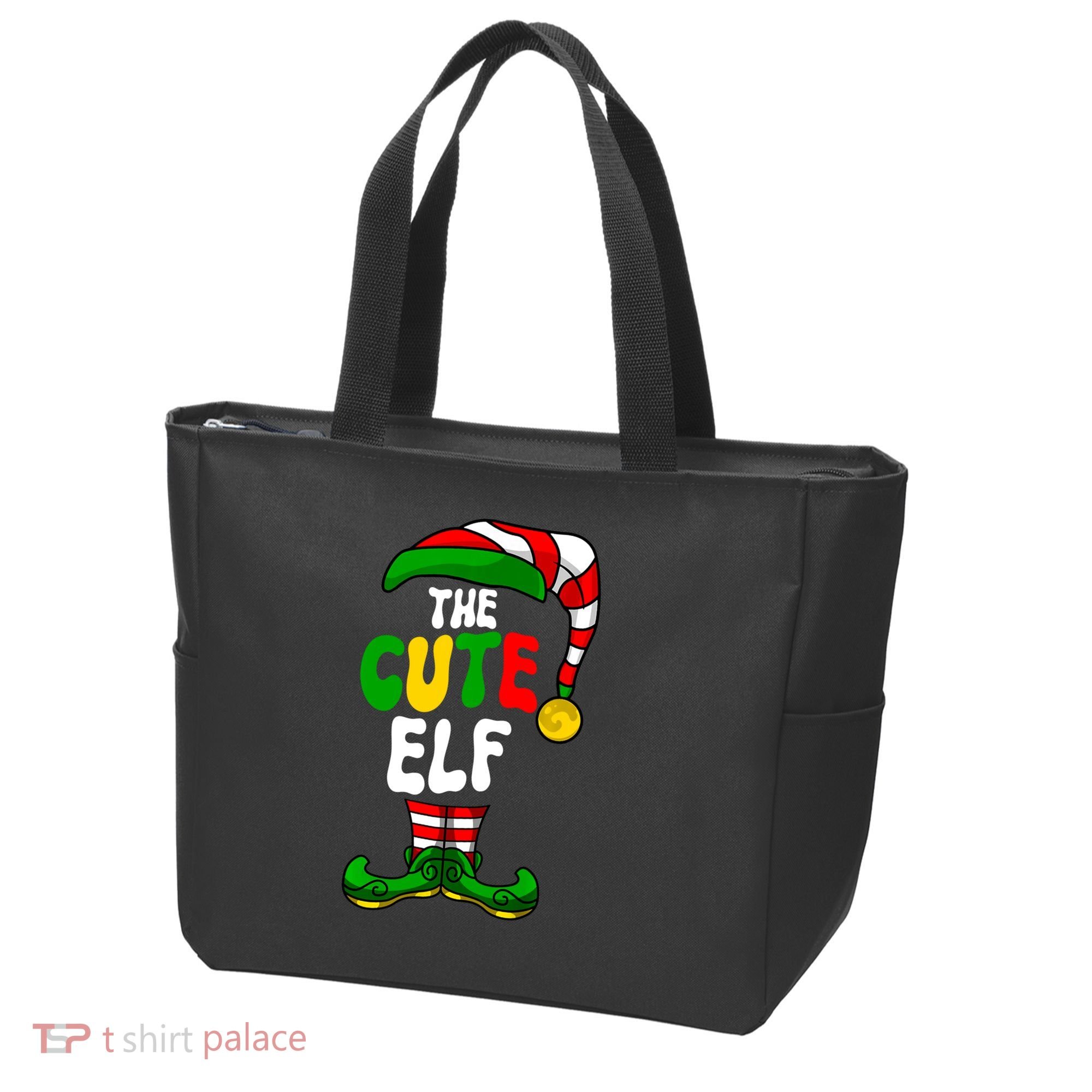 Cute Elf Pajama Matching Group Christmas Holiday Tote Bag