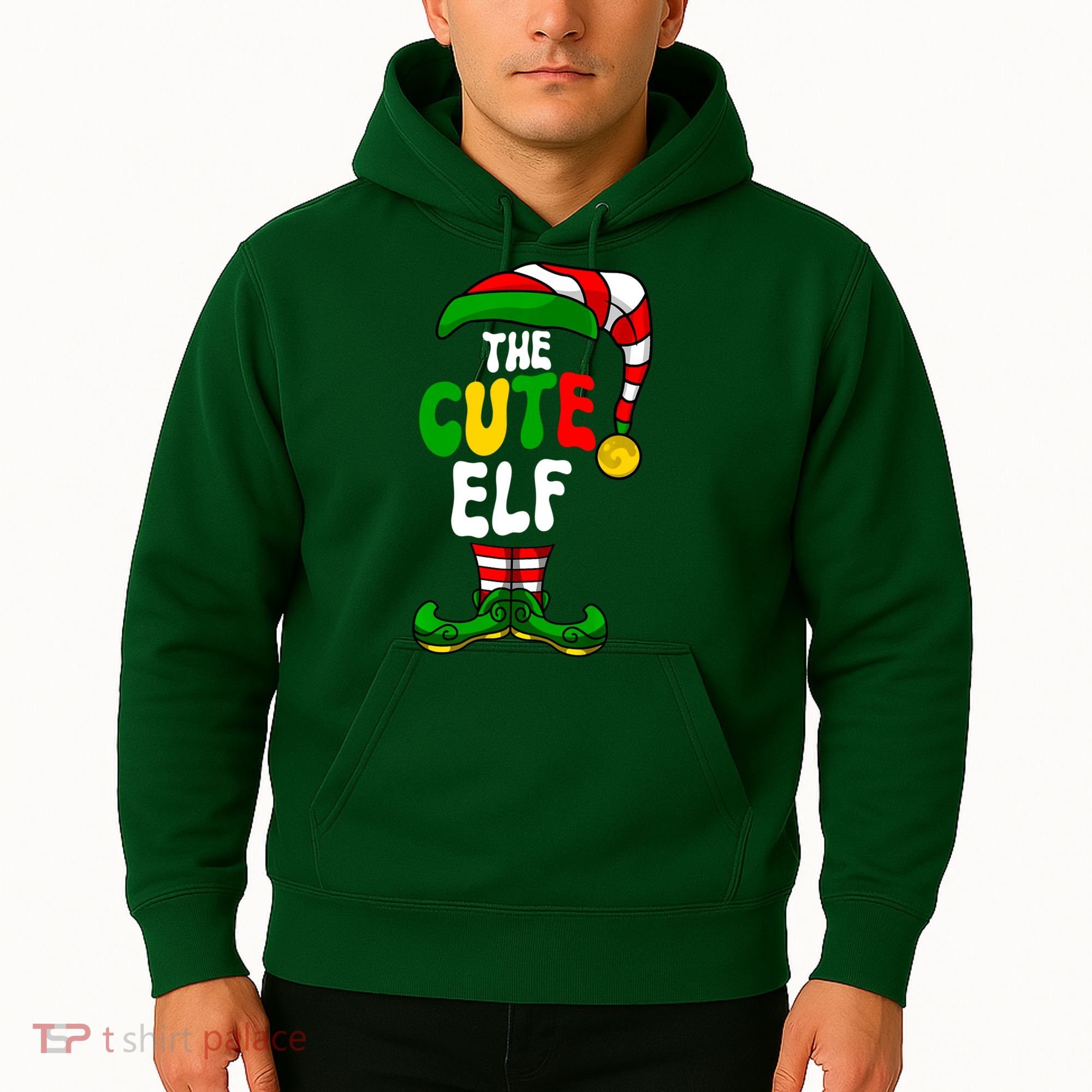 Cute Elf Pajama Matching Group Christmas Holiday Hoodie