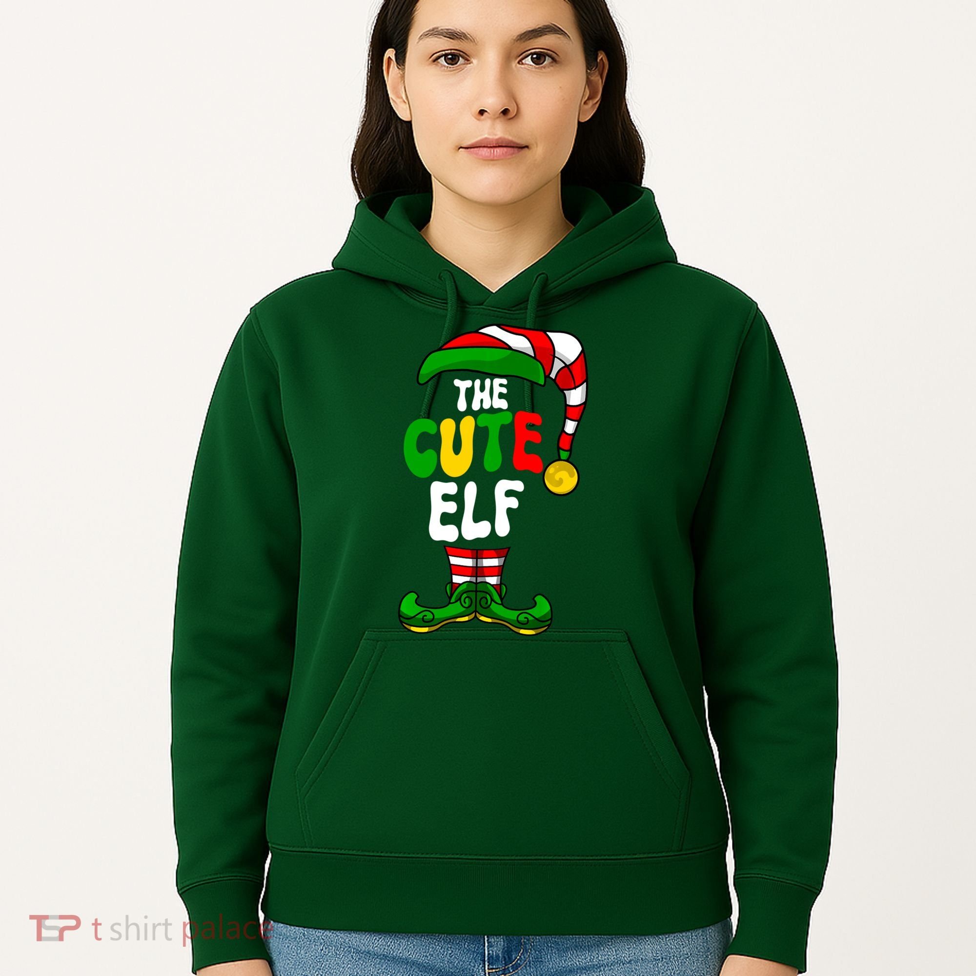 Cute Elf Pajama Matching Group Christmas Holiday Hoodie