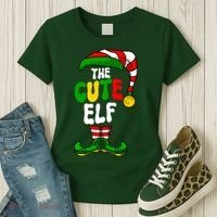 Cute Elf Pajama Matching Group Christmas Holiday Women's T-Shirt thumb 3